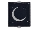 Part No: 60601pb053  Name: Glass for Window 1 x 2 x 2 Flat Front with Crescent Moon and Dots on Black Background Pattern