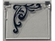 Part No: 60603pb024R  Name: Glass for Window 1 x 4 x 3 - Opening with Dark Blue Ornamental Pattern Model Right Side (Sticker) - Set 41427