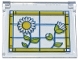 Part No: 60603pb025R Name: Glass for Window 1 x 4 x 3 - Opening with Stained Glass, Bright Light Orange Frame, White Flowers and Lime Leaves Pattern Model Right Side (Sticker) - Set 42671 Part No: 60603pb025R Name: Glass for Window 1 x 4 x 3 - Opening with Stained Glass, Bright Light Orange Frame, White Flowers and Lime Leaves Pattern Model Right Side (Sticker) - Set 42671