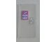 Part No: 60616pb048  Name: Door 1 x 4 x 6 with Stud Handle with 'OPEN 8-20' and Envelope with Red Heart Sign on Dark Pink Background Pattern (Sticker) - Set 41310