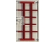 Part No: 60616pb088  Name: Door 1 x 4 x 6 with Stud Handle with Red and Dark Red Window Frame Pattern
