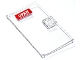 Part No: 60616pb123  Name: Door 1 x 4 x 6 with Stud Handle with White Underlined 'OPEN' Sign on Red Background Pattern (Sticker) - Set 60292