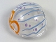 Lot ID: 228339128  Part No: 61287pb007  Name: Cylinder Hemisphere 2 x 2 with Cutout with Blue Lines and Purple Dots Jelly Mask Pattern