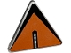 Part No: 65676pb014  Name: Road Sign 2 x 2 Triangle with Open O Clip with White and Silver Blinker Light on Black and Orange Background Pattern