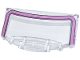 Part No: 7304pb01  Name: Windscreen 3 x 6 x 1 1/3 Curved with Dark Pink and Light Bluish Gray Windshield Frame Pattern