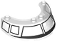 Part No: 76796pb02  Name: Windscreen 4 x 6 x 1 1/3 Round with Black and White Airplane Window Frame Outline Pattern