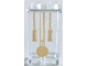 Part No: 87544pb057  Name: Panel 1 x 2 x 3 with Side Supports - Hollow Studs with Gold Grandfather Clock Pendulum and Chains Pattern (Sticker) - Set 41068
