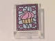 Part No: 87552pb036  Name: Panel 1 x 2 x 2 with Side Supports - Hollow Studs with Cupcake and Magenta Hearts Stained Glass Pattern (Sticker) - Set 41119