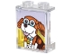 Part No: 87552pb117  Name: Panel 1 x 2 x 2 with Side Supports - Hollow Studs with Reddish Brown and White Dog with Collar Pattern (Sticker) - Set 31147
