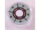 Part No: 98138pb035  Name: Tile, Round 1 x 1 with Sand Green Iron Man Chest Reactor Pattern