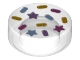 Part No: 98138pb292  Name: Tile, Round 1 x 1 with Bright Light Blue, Dark Pink, Lavender, and Yellow Sprinkles and Stars Pattern
