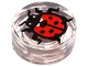 Lego part: Tile, Round 1 x 1 with Ladybug, Small White Eyes and Black Antennae Pattern