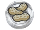 Lego part: Tile, Round 1 x 1 with 3 Tan and Dark Tan Peanuts Pattern