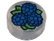 Part No: 98138pb458  Name: Tile, Round 1 x 1 with Blue Blackberries, Bright Green and Dark Green Leaves Pattern
