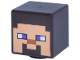Part No: 19729pb093  Name: Minifigure, Head, Modified Cube with Pixelated Nougat Face, Dark Purple Eyes, Dark Orange Nose, and Smile Pattern (Minecraft Steve)