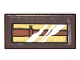 Part No: 3069pb0520  Name: Tile 1 x 2 with Box with Reddish Brown Wand on Gold Background with Reflection Pattern (Sticker) - Set 10217
