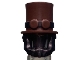 Part No: 35179pb02  Name: Minifigure, Hair Combo, Hair and Beard with Top Hat Large with Band with Goggles Pattern