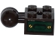 Part No: 57909bpb01R  Name: Technic, Brick Modified 2 x 2 with 6 Holes Ball Joint and Axle Hole with Dark Green Hatch with 2 Gold Screws Pattern (Sticker) - Set 70735
