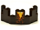 Part No: 6066pb01  Name: Castle Turret Top 4 x 8 x 2 1/3 with Cracks and Lava Pattern (Sticker) - Set 70321