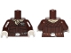 Part No: 973pb1529c01  Name: Torso SW Quilted Coat, Tan Bandana, Reddish Brown Arched Belt Pattern / Dark Brown Arms / White Hands