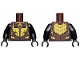 Part No: 973pb3175c01  Name: Torso Female Gold Armor with Totem Necklace Pattern (Vixen) / Black Arms / Black Hands