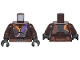 Part No: 973pb5428c01  Name: Torso SW Dark Silver Mandalorian Armor Plates with Dark Purple, Orange, and Silver Stripes, Reddish Brown Belt with Buckle and Pouches Pattern / Dark Brown Arms / Black Hands