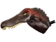 Part No: bb1395c01pb01  Name: Dinosaur Head Spinosaurus with Black Rotation Joint Pin with Tan Teeth, Black Scales, Bright Light Orange Eyes and Dark Red Markings Pattern