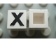 Lot ID: 255830611  Part No: Mx1011Apb23  Name: Modulex, Tile 1 x 1 with Black 'X' Pattern (no internal lining)