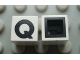 Lot ID: 323039610  Part No: Mx1011Bpb17  Name: Modulex, Tile 1 x 1 with Black 'Q' Pattern (with black lining on sides only)