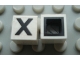 Part No: Mx1011Bpb23  Name: Modulex, Tile 1 x 1 with Black 'X' Pattern (with black lining on sides only)