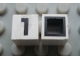 Lot ID: 298868027  Part No: Mx1011Bpb27  Name: Modulex, Tile 1 x 1 with Black '1' Pattern (with black lining on sides only)
