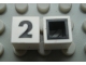 Part No: Mx1011Bpb28  Name: Modulex, Tile 1 x 1 with Black '2' Pattern (with black lining on sides only)