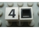 Part No: Mx1011Bpb30  Name: Modulex, Tile 1 x 1 with Black '4' Pattern (with black lining on sides only)