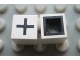 Lot ID: 322271845  Part No: Mx1011Bpb37  Name: Modulex, Tile 1 x 1 with Black '+' Pattern (with black lining on sides only)