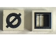 Lot ID: 298868031  Part No: Mx1011Bpb38  Name: Modulex, Tile 1 x 1 with Black 'Ø' Pattern with Black Lining on Sides Only