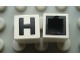 Lot ID: 323037421  Part No: Mx1011Cpb08  Name: Modulex, Tile 1 x 1 with Black 'H' Pattern (with black lining on top and sides)
