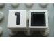 Part No: Mx1011Cpb27  Name: Modulex, Tile 1 x 1 with Black '1' Pattern (with black lining on top and sides)