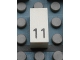 Part No: Mx1021Apb30  Name: Modulex, Tile 1 x 2 with Black Calendar Day Number '11' Pattern