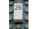Lot ID: 32974650  Part No: Mx1021Apb45  Name: Modulex, Tile 1 x 2 with Black Calendar Day Number '26' Pattern