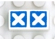 Lot ID: 211481947  Part No: Mx1021Apb70  Name: Modulex, Tile 1 x 2 with Blue Crosses Diagonal Pattern