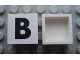 Part No: Mx1022Apb066  Name: Modulex, Tile 2 x 2 (no Internal Supports) with Black Capital Letter B Pattern