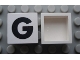 Part No: Mx1022Apb071  Name: Modulex, Tile 2 x 2 (no Internal Supports) with Black Capital Letter G Pattern