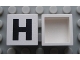 Part No: Mx1022Apb072  Name: Modulex, Tile 2 x 2 (no Internal Supports) with Black Capital Letter H Pattern