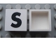 Part No: Mx1022Apb083  Name: Modulex, Tile 2 x 2 (no Internal Supports) with Black Capital Letter S Pattern