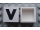Part No: Mx1022Apb086  Name: Modulex, Tile 2 x 2 (no Internal Supports) with Black Capital Letter V Pattern