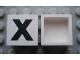 Part No: Mx1022Apb087  Name: Modulex, Tile 2 x 2 (no Internal Supports) with Black Capital Letter X Pattern