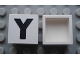 Part No: Mx1022Apb088  Name: Modulex, Tile 2 x 2 (no Internal Supports) with Black Capital Letter Y Pattern