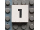 Part No: Mx1022Apb104  Name: Modulex, Tile 2 x 2 (no Internal Supports) with Black Calendar Week Number 1 Pattern
