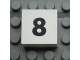 Part No: Mx1022Apb111  Name: Modulex, Tile 2 x 2 (no Internal Supports) with Black Calendar Week Number 8 Pattern