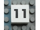 Part No: Mx1022Apb114  Name: Modulex, Tile 2 x 2 (no Internal Supports) with Black Calendar Week Number 11 Pattern